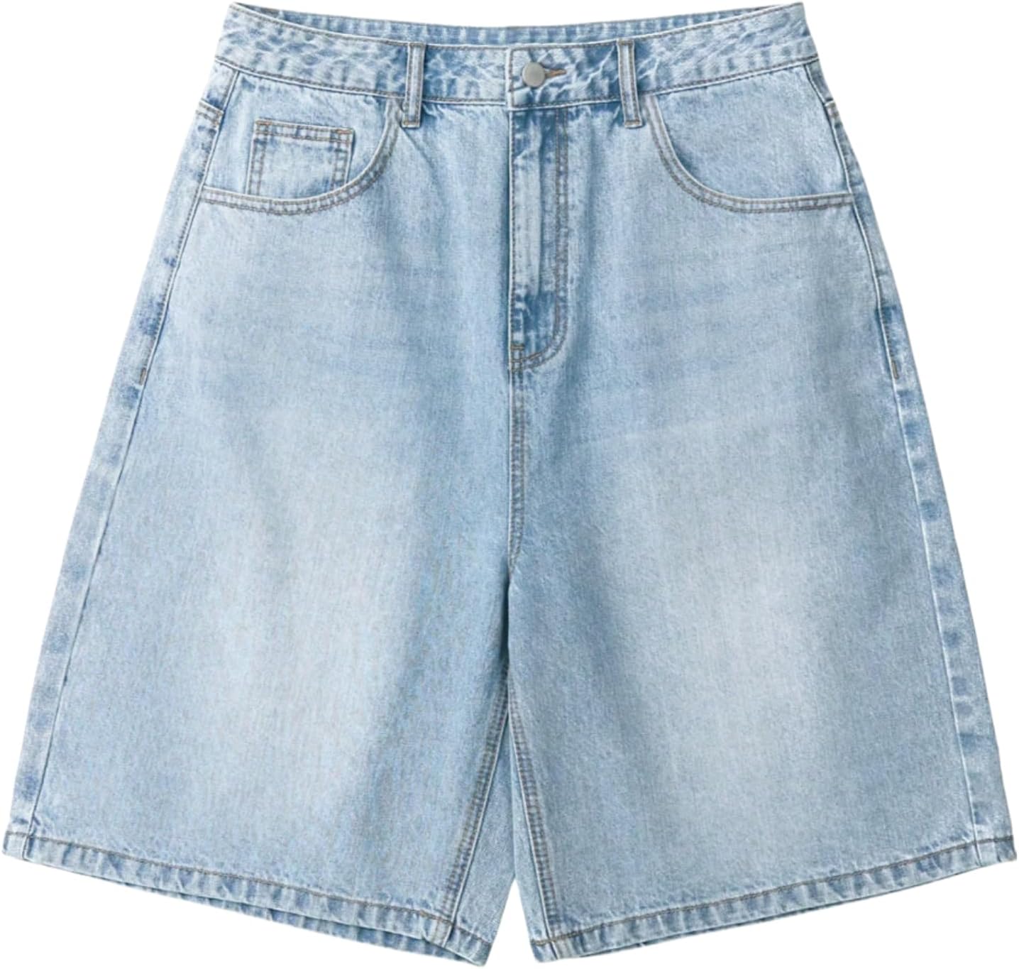 Mens Baggy Jean Shorts Loose Fit Vintage Wide Leg Jorts Y2K Streetwear Hip Hop Casual Denim Shorts