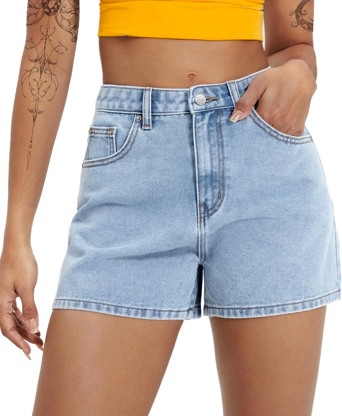 2025 Jean Shorts for Women Basic Wash Stretchy Solid Denim Summer Hot Short Y2k Casual Jorts