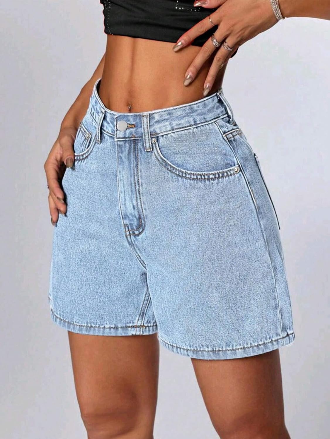2025 Jean Shorts for Women Basic Wash Stretchy Solid Denim Summer Hot Short Y2k Casual Jorts